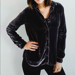 Bella Dahl Button Down Velvet Top